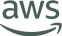 The AWS logo, featuring the stylized 'aws' text above the Amazon smile emblem, in dark gray on a dark green background.