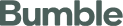 The word 'Bumble' in dark grey text on a dark green background, representing the Bumble logo.