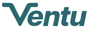The word "Ventu" in a stylized teal font on a black background.