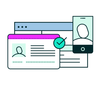 Online profile verification across desktop and mobile.
