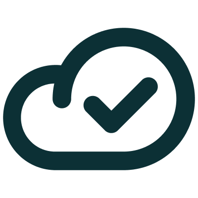 Cloud icon with a checkmark.