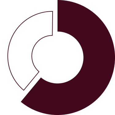 A ring graph with two segments: one filled, one outlined.