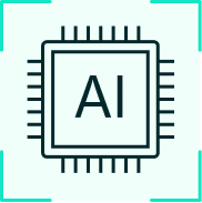 AI microchip icon.