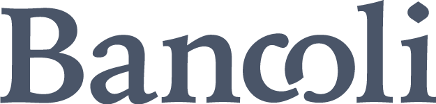 The word "Bancoli" displayed in a stylized dark grey font against a dark green background.
